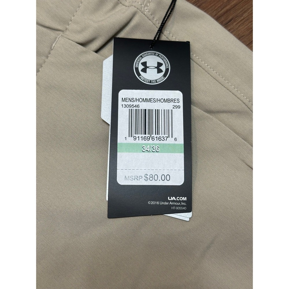 Under Armour Mens Showdown Golf Pants Khaki Tapered Leg (1309546-299) Sz 34x36 - Picture 3 of 10